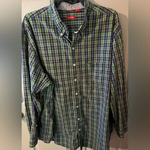 Izod Men’s Shirt Size 3XLT Green Blue